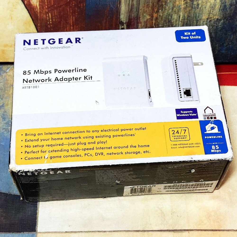 NETGEAR 85MBPS POWERLINE NETWORK ADAPTER KIT - XETB1001 - Picture 2 of 8